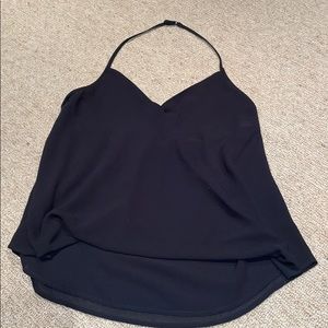 Black halter tank, Size L, open back